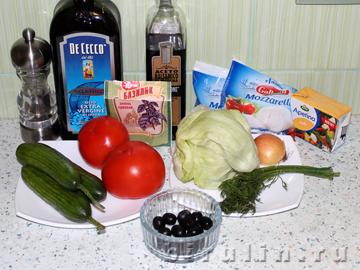 Греческий салат. Ингредиенты.