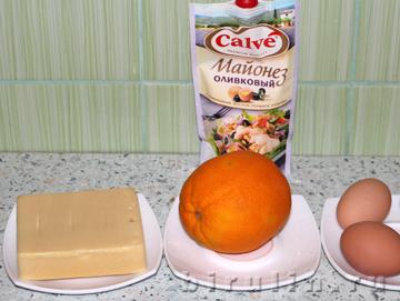 Салат с апельсинами. Ингредиенты.